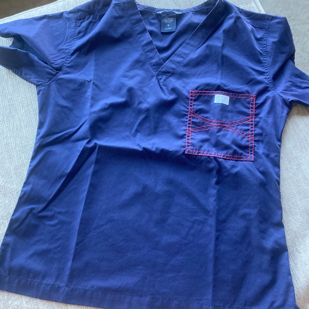 Limited Edition Navy Blue Sky Scrub Top